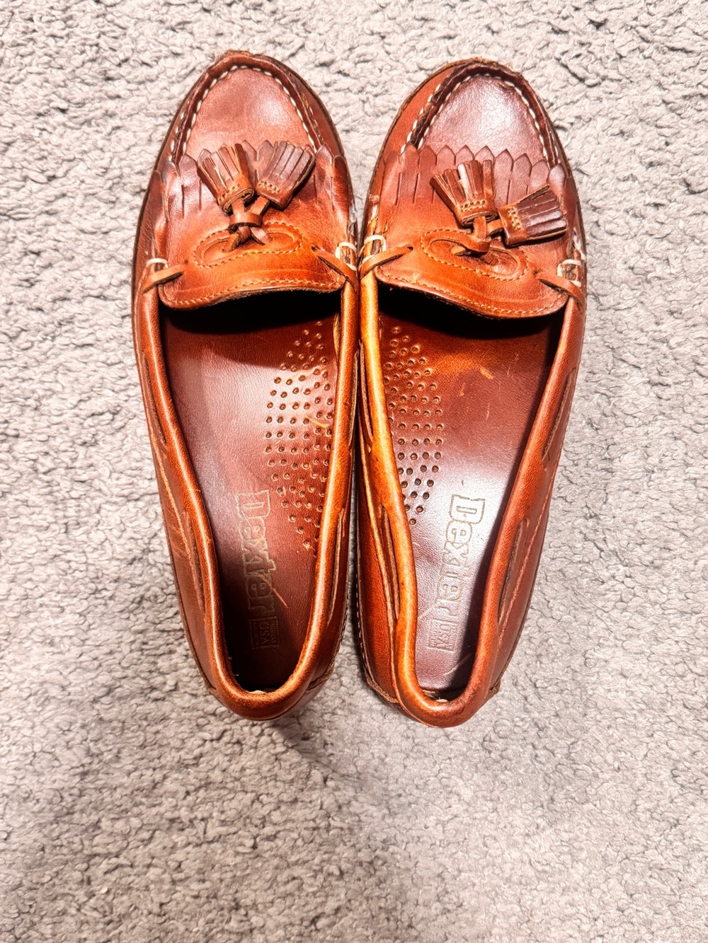 Dexter Tan Leather Tassel Loafers